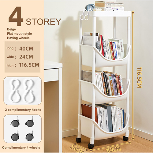 Quattru Strati Bocca Piatta Sottu Tavula Storage Rack